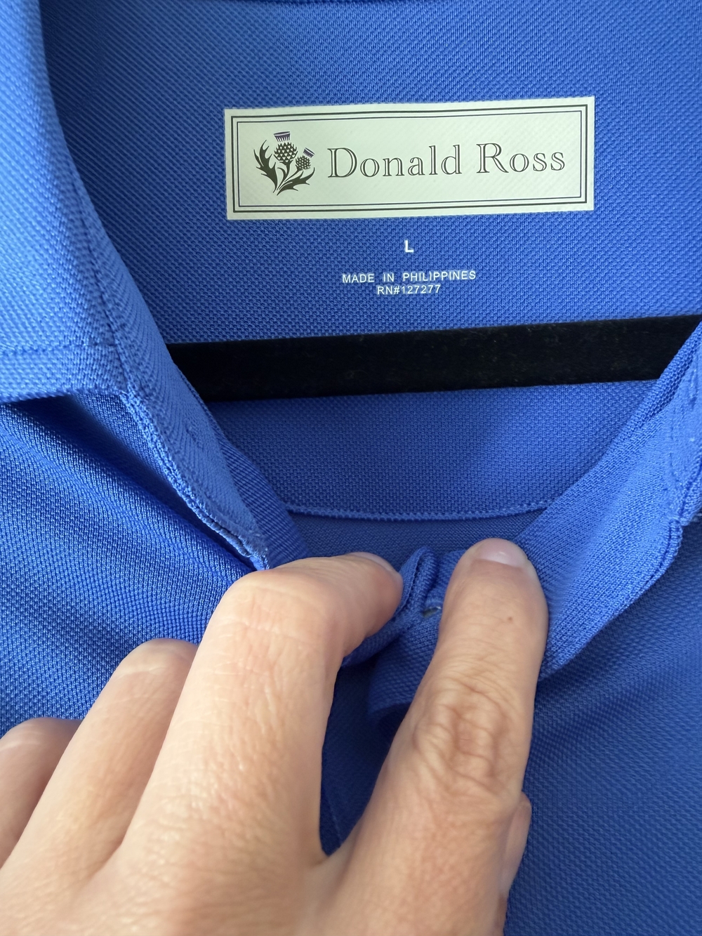 Donald Ross Polo Shirt Mens Large Blue Golf Performance Short Sleeve - Picture 3 of 4